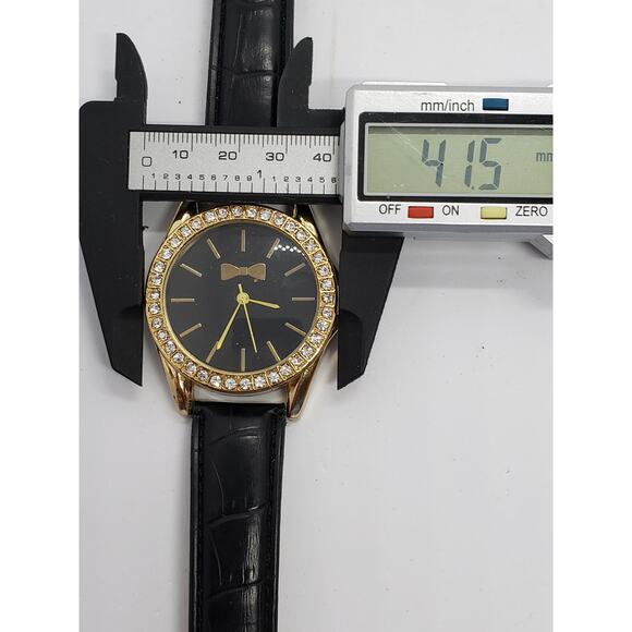 Jessica Carlyle Men's dress watch. Black face, jeweled bevel. 9270 Working watch - Picture 7 of 9